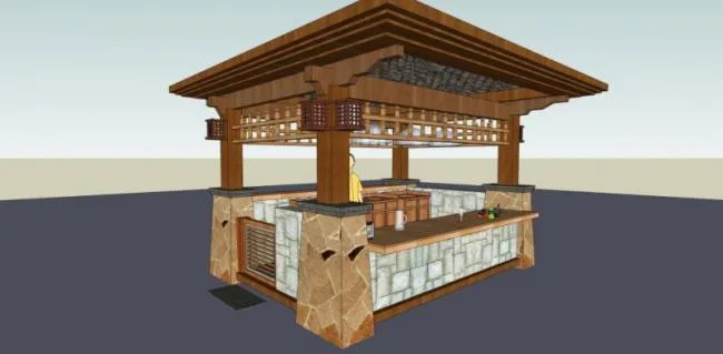 Sketchup Sketch Model | Pavilion, Classical Style, Sketch