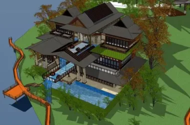 Southeast Asian Style Solo Villa Model in SketchUp-BIM WORLD