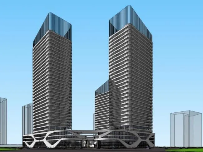 Sketchup Complex Model | Multi story Commercial Complex, Office Building, Modern Style