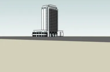 SketchUp Villa Model Featuring a High-Rise Oriental Neoclassical Hotel-BIM WORLD