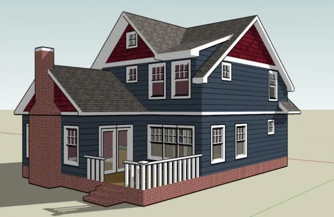 Sketchup Villa Model | Single Family Hilltop Villa, Classical Style