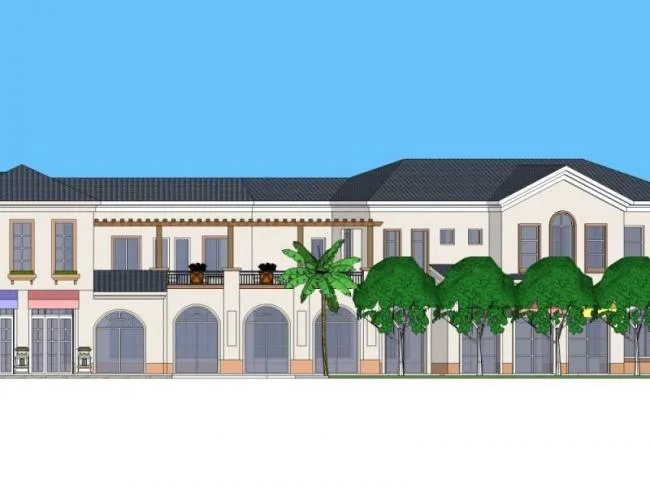 Sketchup Business Model | Low rise commercial buildings, modern style