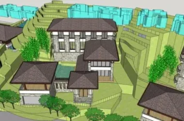 Tangfeng Resort: Multi-Story Chinese-Style Hotel SketchUp Model-BIM WORLD