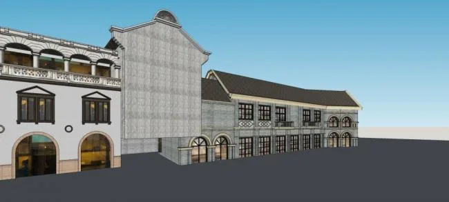 Sketchup Business Model | Multi story Commercial Street, Republic of China Style, Chinese Style