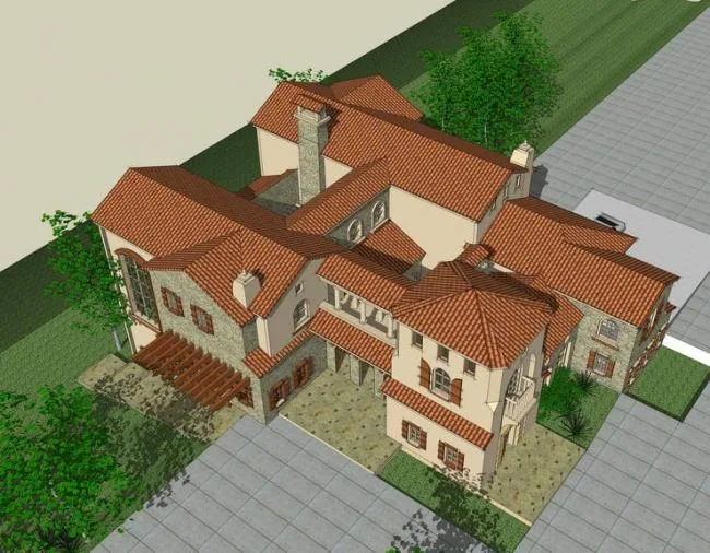 Spanish Classical Style Single Family Villa Model in SketchUp