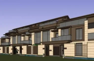 SketchUp Villa Model: New Asian-Style Row Villa Design-BIM WORLD