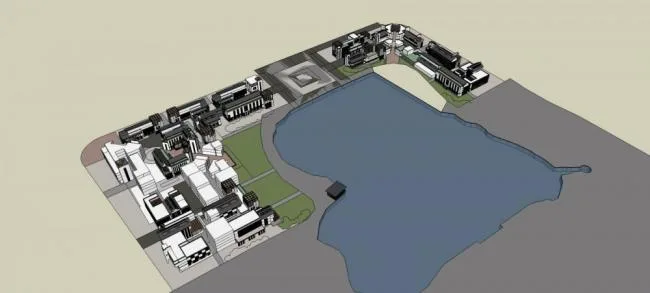 Sketchup Business Model | Multi story Commercial Street, New Chinese Style