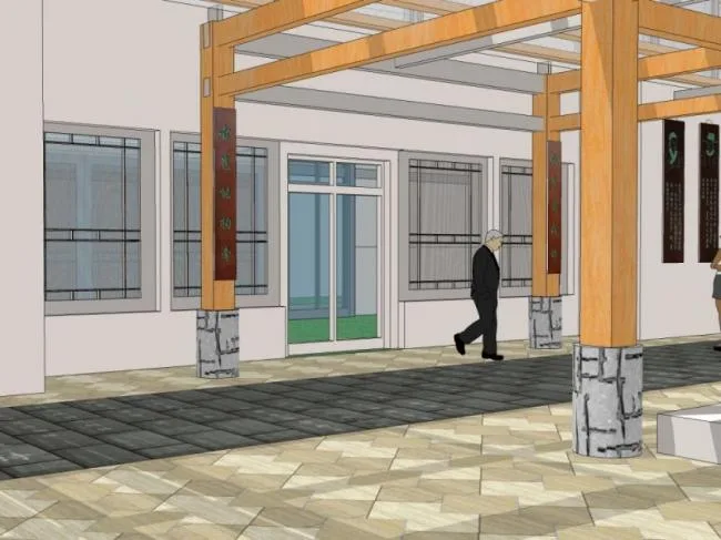 Sketchup Landscape Model | Poetry Corridor Landscape, New Chinese Style
