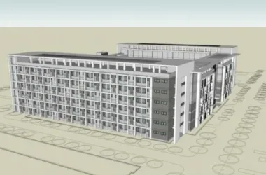 Modern Multi-Story Employee Dormitory Apartment Residential Model in SketchUp-BIM WORLD