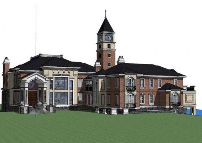 Sketchup Residential Model | Multi story Residence, Classical Style, European Style