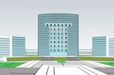 Modern High-Rise Government Office Building SketchUp Model | Administrative Center Design-BIM WORLD