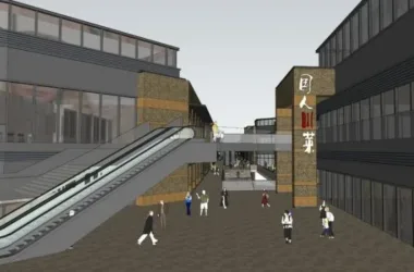 SketchUp Business Model: Modern Multi-Story Commercial Street Design-BIM WORLD