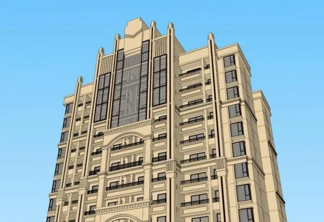 Sketchup Residential Model | High rise Residential Buildings, Classical Style