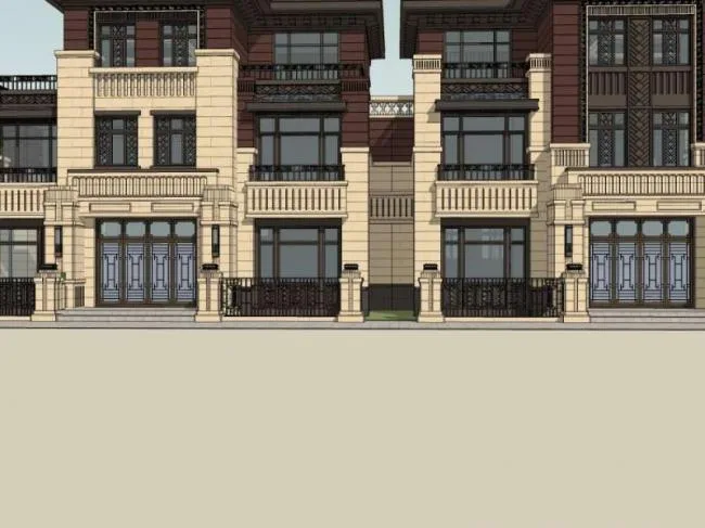 Sketchup Villa Model | Townhouse, Classical Style