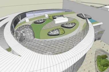 SketchUp Complex Model: Multi-Story High-Rise Commercial Office and Exhibition Hall in Modern Style-BIM WORLD