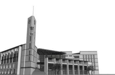 SketchUp Cultural Model: Modern Multi-Story Library Architecture-BIM WORLD