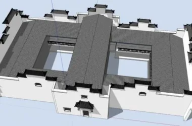 SketchUp Villa Model: Classical Huizhou-Style Residential Design-BIM WORLD