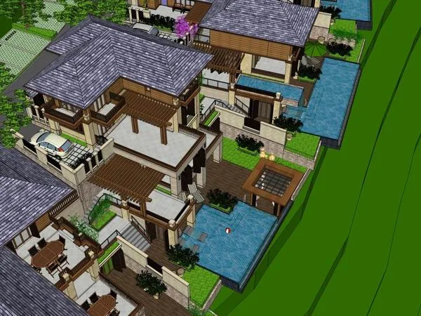 Classical Stacked Villa Model in SketchUp