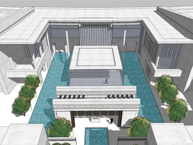 Sketchup Business Model | Multi story Sales Office, Modern Chinese Style