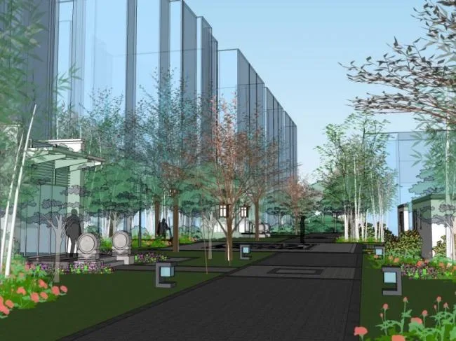 Sketchup Landscape Model | Courtyard Landscape, New Chinese Style