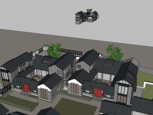 Sketchup Villa Model | Stacked Villa, Chinese Style