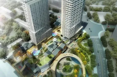 SketchUp Complex Model: Multi-Story High-Rise Mixed-Use Commercial and Modern Office Building-BIM WORLD