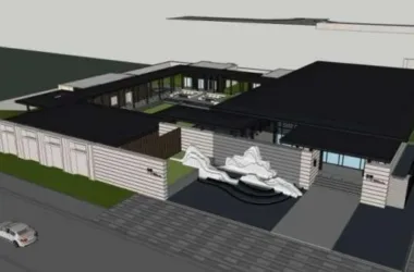 SketchUp Residential Model: Modern Low-Rise Sales Office and Commercial Building-BIM WORLD