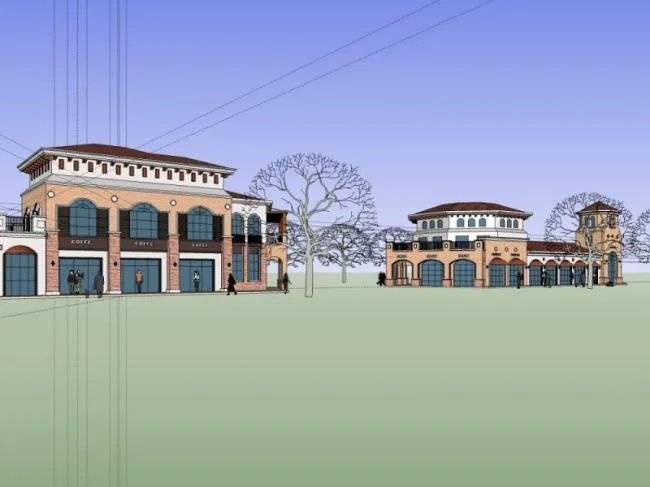 SketchUp Business Model: Multi-Story Classical Style Clubhouse Design