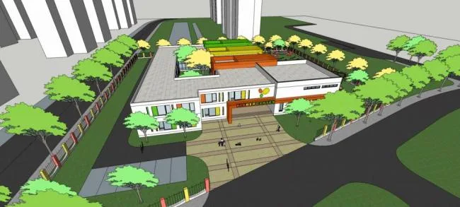 Sketchup School Model | Multi story Kindergarten School, Modern Style, Educational Architecture