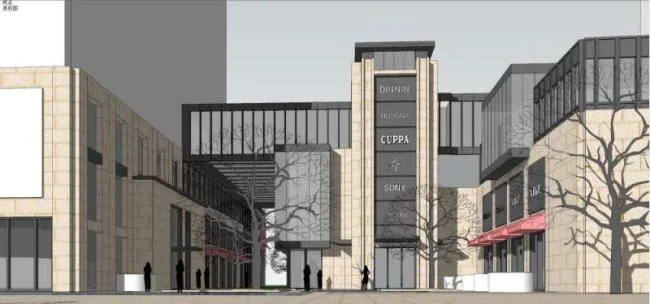 Sketchup Business Model | Multi story Commercial Street, Classical Style