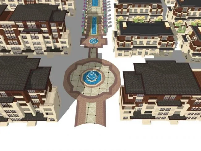 Sketchup Villa Model | Villa Cluster, Classical Style
