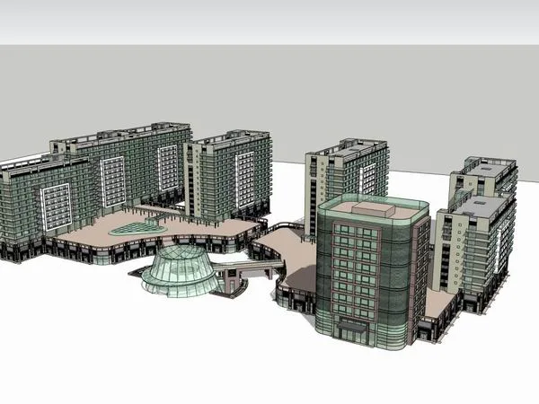 Sketchup Planning Model | Planning and Design, Commercial Land, Modern Style