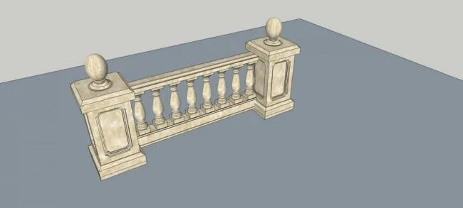 Sketchup Material Model | Railing, European Style, Components