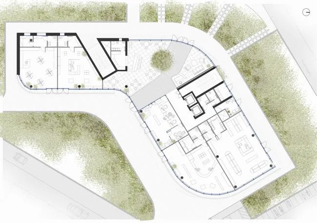 BIM Architecture | Grand Sculpture Under Blue and White Sun Screen: Forti Holding Spa Headquarters and Office Building in Italy/ATIproject