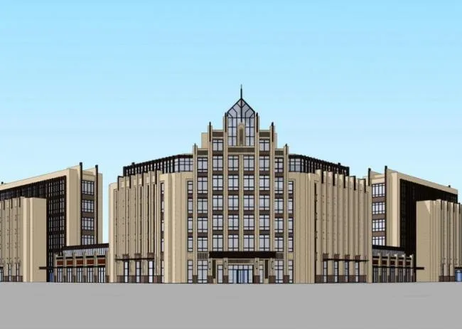 Sketchup Hotel Model | Multi story Hotel, Classical Style, ArtDeco Style
