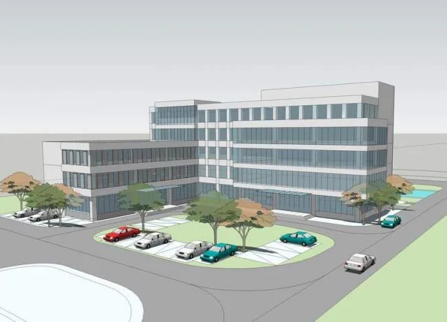 SketchUp office model | Multi-story office building, low-rise small office building, modern style