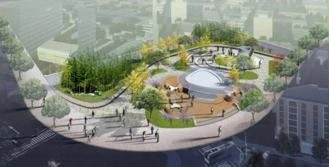 Sketchup Landscape Model | Square Landscape, Modern Style