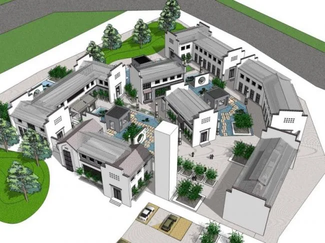 Sketchup Business Model | Multi Story Club, Chinese Style