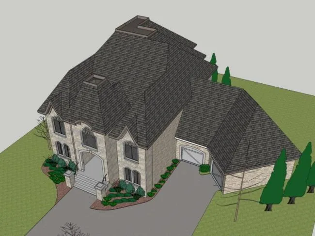Classical Style Single-Family Villa Model in SketchUp