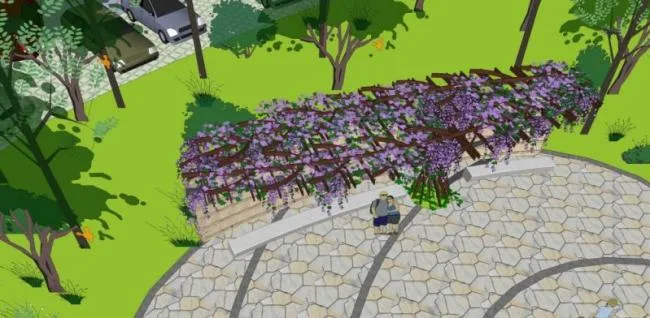 Sketchup Landscape Model | Community Landscape, Residential Landscape, Modern Style