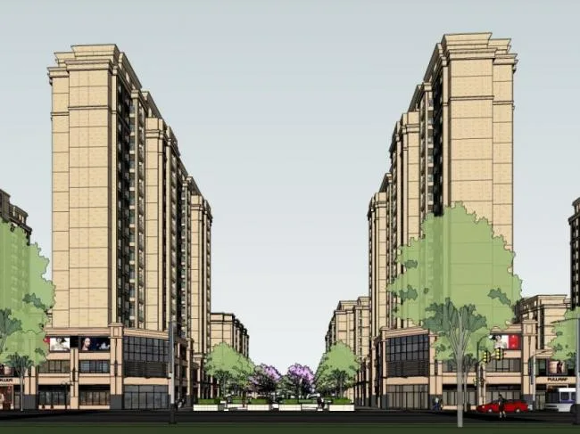 Sketchup Residential Model | High rise residential communities, residential buildings, classical style