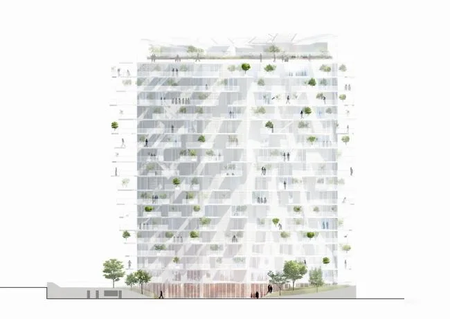 BIM Architecture | Scattered branches and leaves, towering white tree tower apartments/Fujimoto Shosuke, etc