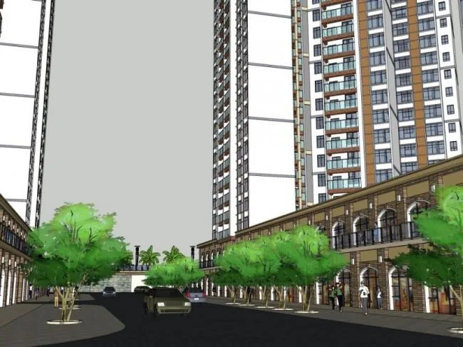Modern Super High-Rise Residential Model in SketchUp
