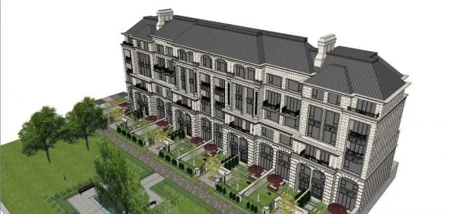 Sketchup Residential Model | Multi story Residence, Garden House, Residential Building, Classical Style
