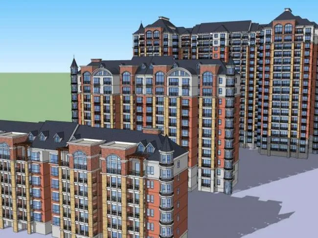 Sketchup Residential Model | High rise Residential Buildings, Classical Style