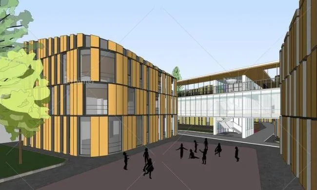 Sketchup School Model | Multi story Kindergarten School, Modern Style, Public Buildings, Educational Buildings