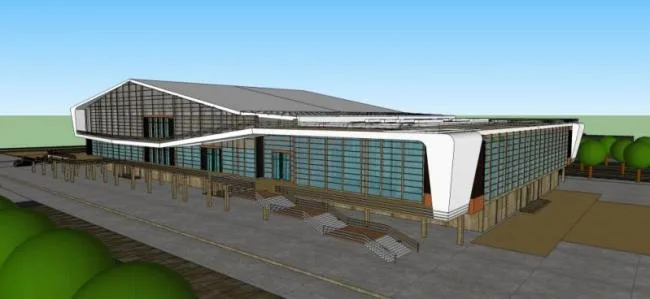 SketchUp Business Model: Modern Multi-Story Clubhouse Design