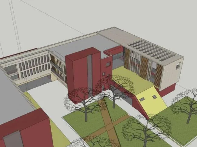 Sketchup School Model | Multi story Tianfu Family North Kindergarten School, Educational Architecture, Modern Style
