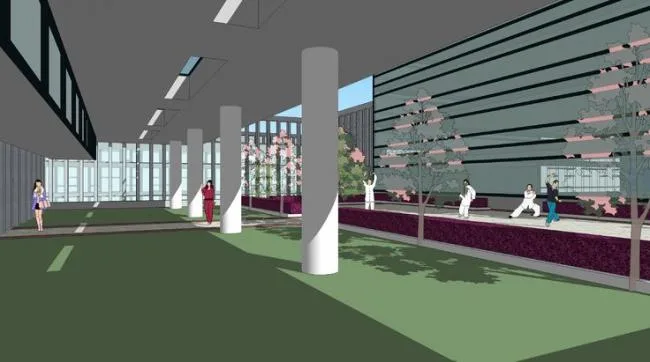 Sketchup Office Model | Multi story high-rise mixed use, office building, modern style