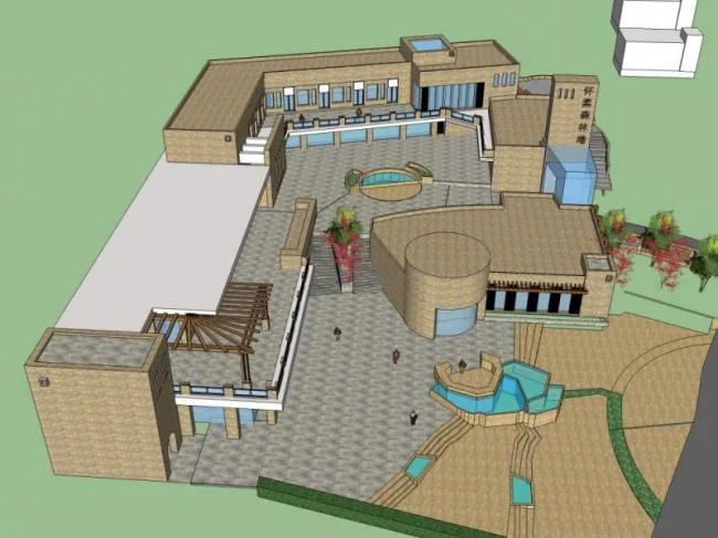 Sketchup Business Model | Multi story Commercial Club, Modern Style